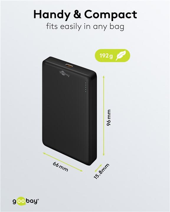 Produktbild Goobay Magnetische Wireless Powerbank 10.000 mAh (10000 mAh, 20 W)