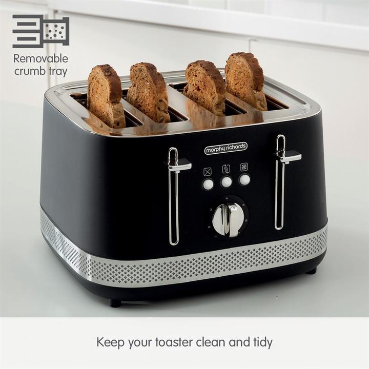 Actual product image Morphy Richards Illumination black 4-slice toaster