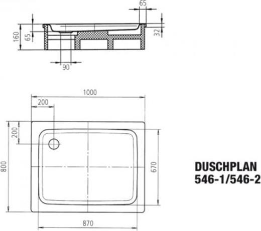 Produktbild Kaldewei Duschplan 546-2 80x100cm mit Styroporträger