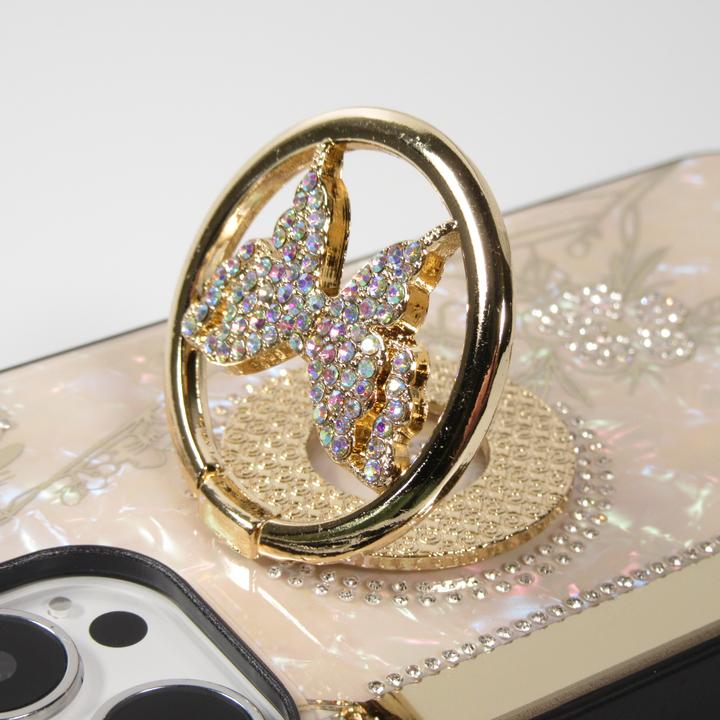 Image du produit PhoneLook Coque Nacre papillon strass avec support vidéo (Apple iPhone 13 Pro Max)