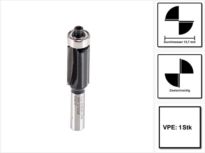 Produktbild Bosch Professional Zubehör Laminat-Bündigfräser, 8 mm, D1 12,7 mm, L 25,4 mm, G 68 mm
