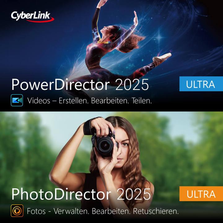 CyberLink PowerDirector 2025 Ultra & PhotoDirector 2025 Ultra Duo Download Code (1 User, 1 Geräte/User, unbegrenzt)