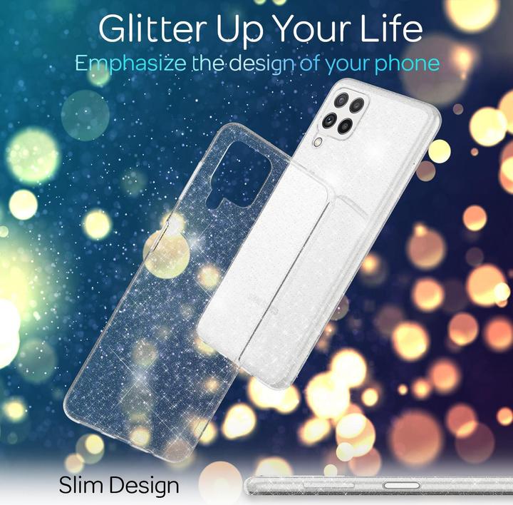Actual product image Nalia Clear glitter silicone cell phone case (Samsung Galaxy A22)