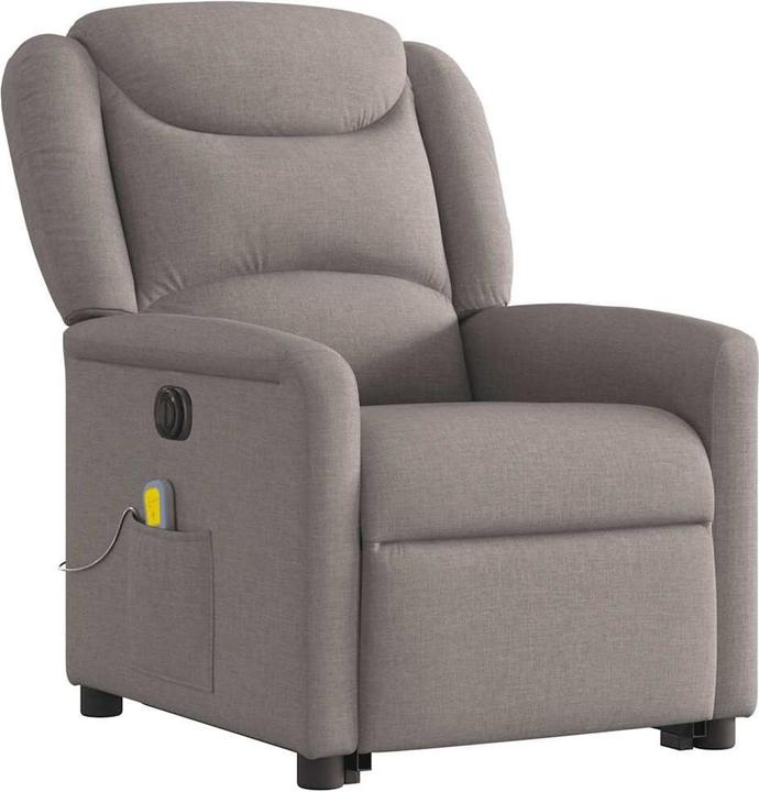VidaXL Elektrischer Massagesessel mit Aufstehhilfe Taupe Stoff
