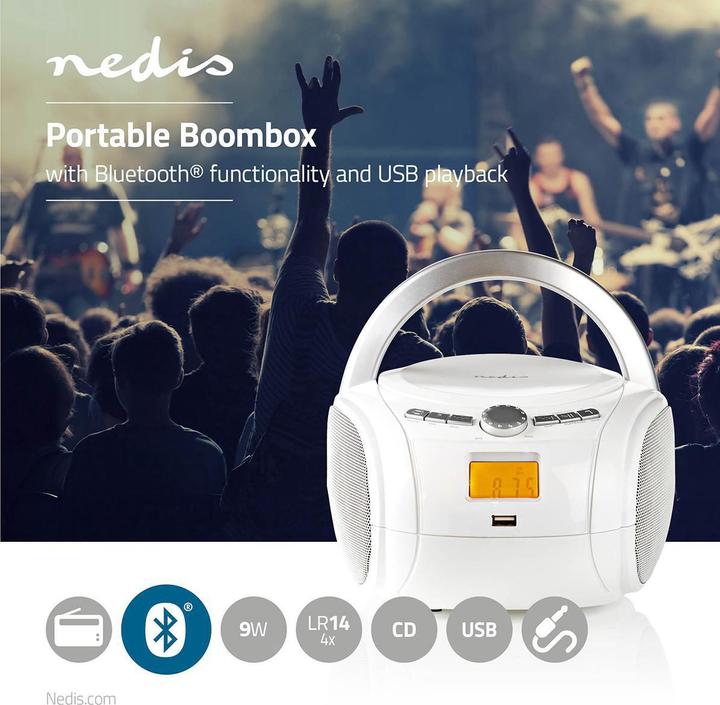 Produktbild Nedis SPBB100WT - Weiss - Audio - Weiss (FM, Bluetooth)