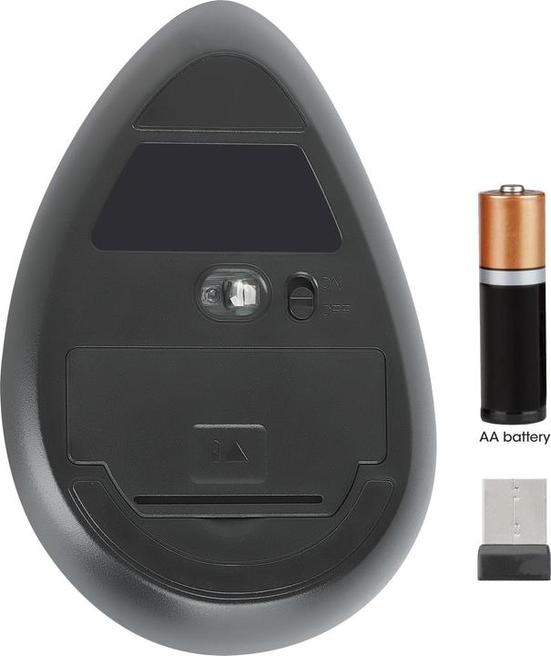 Produktbild Manhattan Vertikale Ergonomische Kabellose USB-Maus (Kabellos)