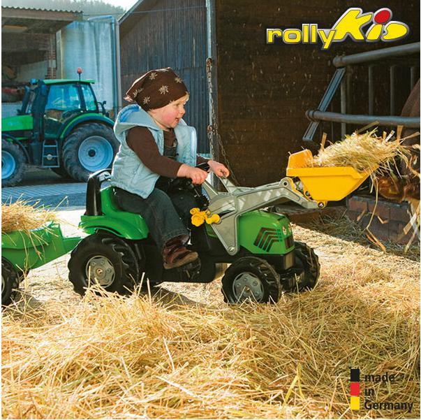 Actual product image Rolly Toys rollyKid Deutz tractor with loader and trailer