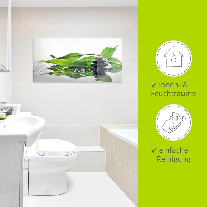 Actual product image Artland Glass picture Spa with stones and bamboo S7LT 125x50 cm (20x20 cm)
