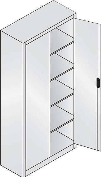 Image du produit C+P Armoire de bureau en acier avec portes battantes (93 x 40 x 195 cm)