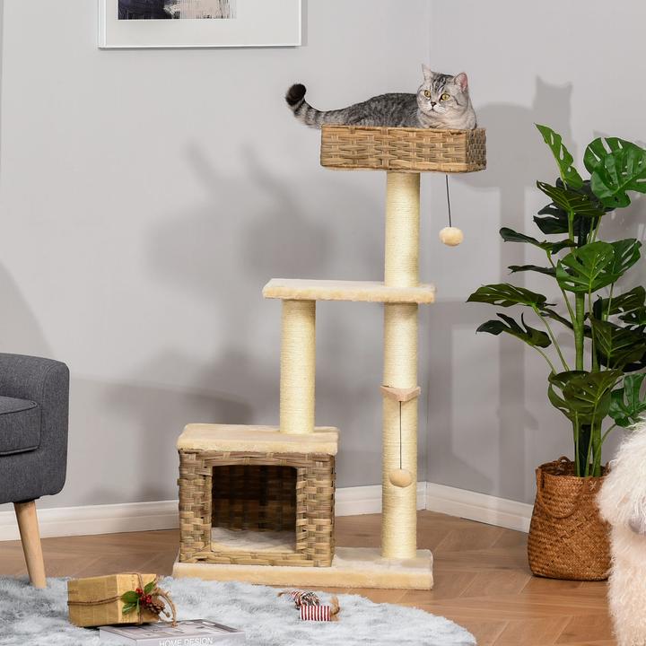 Immagine prodotto Jamb Albero per gatti (109 cm, Marrone, Beige)