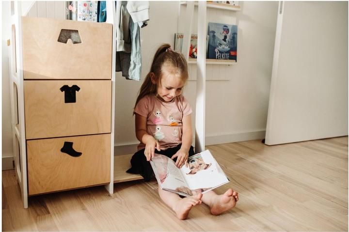 Immagine prodotto Duck Woodworks Cassettiere dell'armadio per bambini con maniglie a forma di abito
