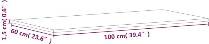 Image du produit VidaXL Tischplatte 100x60x1,5 cm Rechteckig Massivholz (100 x 60 x 1.5 cm)