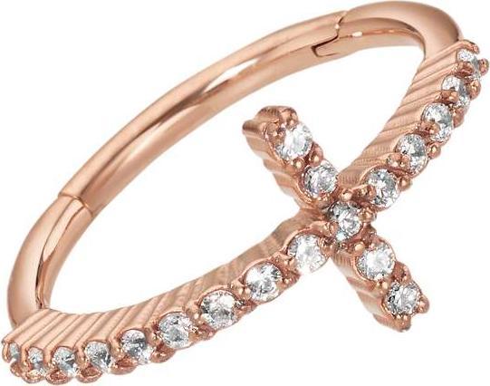 Actual product image Bijouteria Ear piercing (Swarovski Zirconia, Surgical steel 316L, PVD coating (gold coloured))