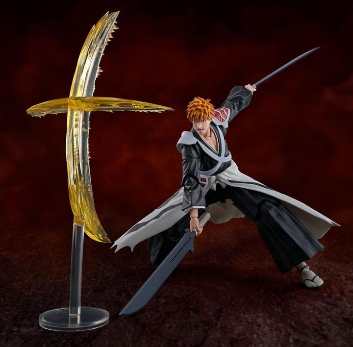 Actual product image Bandai Bleach: Thousand-Year Blood War S.H. Figuarts action figure Ichigo Kurosaki Dual Zangetsu 16 cm