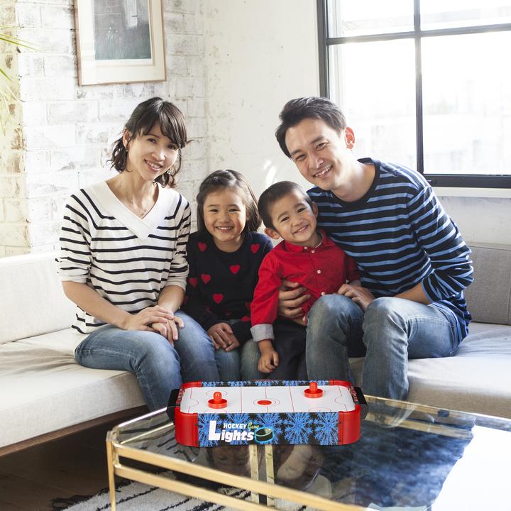 Actual product image Relaxdays LED Tabletop Air Hockey