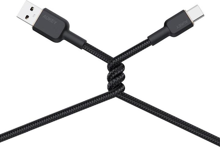 Image du produit Aukey CB-NAC1 USB-C Type-C Power Delivery PD 60W 3A 1m nylon noir (1 m, USB 3.0)