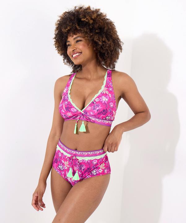 Produktbild Joe Browns Bright Tropical Print Neon Lace Trim Bikini Top (38)