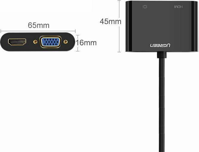 Image du produit Ugreen Adaptateur HDMI vers HDMI / VGA avec audio (HDMI, 3 cm)