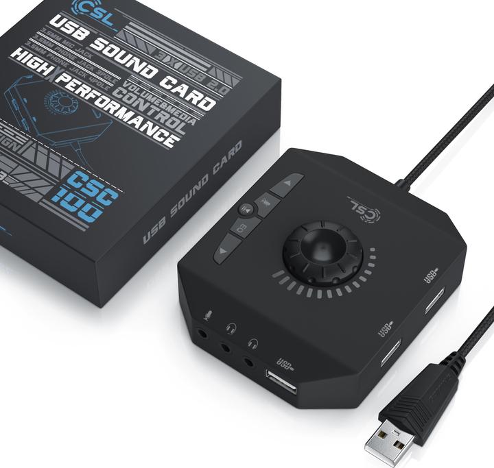 Actual product image CSL external USB sound card (USB 2.0)