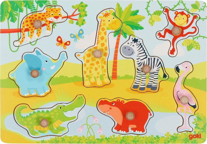 Produktbild Goki Steckpuzzle Afrikanische Tierkinder (8 Teile)