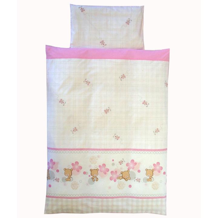 Image du produit Kuli-Muli Parure de lit bébé ours rose 100/135 (100 x 135 cm, 40 x 60 cm)