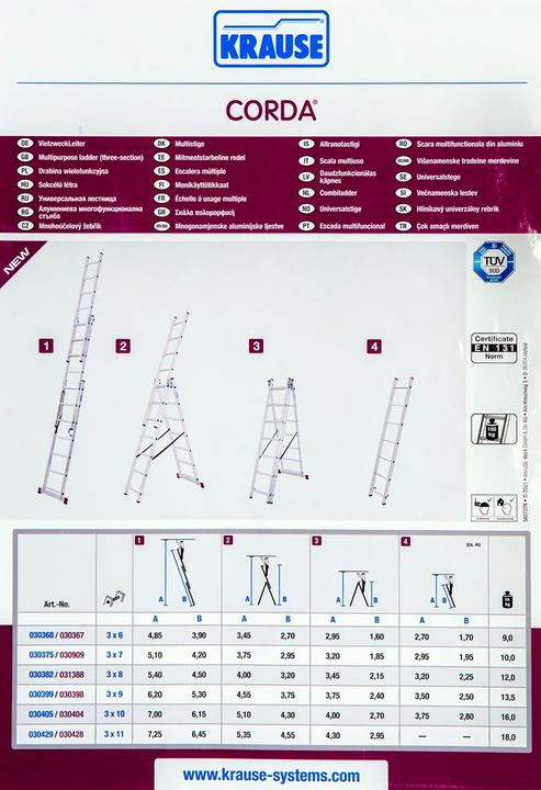Immagine prodotto Krause Corda 3x6 (Scala doppia, Scaletta multiuso, 370 cm)