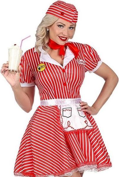 Widmann KELLNERIN 50er JAHRE (Kleid mit Petticoat, Schürze, Pin, Halstuch, Haube), M (M)