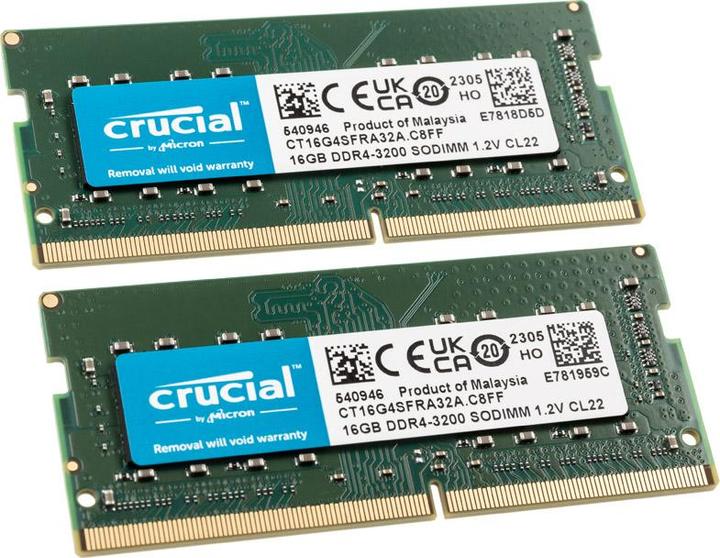 Produktbild Crucial Laptop Memory (2 x 16GB, 3200 MHz, DDR4-RAM, SO-DIMM)