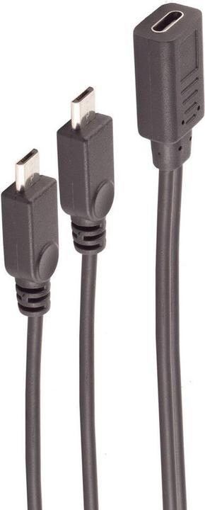 Produktbild Shiverpeaks ®-BASIC-S--Adapter, USB C Buchse auf 2x USB Micro B Secker, Y-Kabel, 2.0, schwarz, 0,3m (0.30 m, USB 2.0)