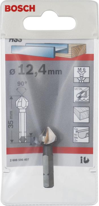 Produktbild Bosch Professional Zubehör Kegelsenker mit Sechskantschaft, 12,4 mm, M 6, 35 mm, 1/4-Zoll (12.4 mm)