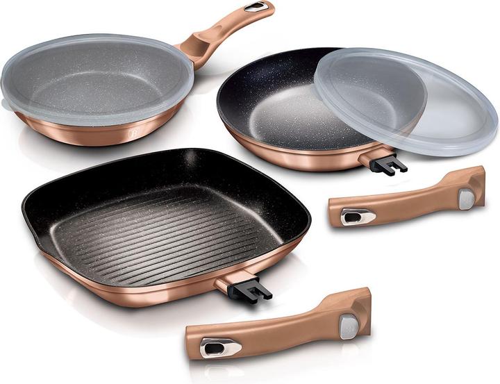 BerlingerHaus 3 GRANITE BAKING KIT BH-7038 (Frying pan, Grill pan, Aluminium)