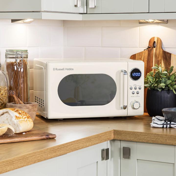 Produktbild Russell Hobbs RHM2044C – Retro Solo Digitale Mikrowelle, 20 L, Creme (EU-Stecker, 20 l)