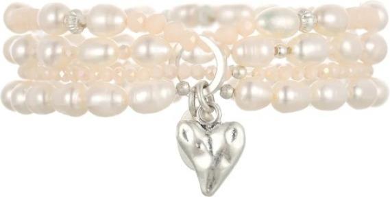 Image du produit Andreani Armband aus echten Süsswasserperlen mit Herzanhänger rosa von (19 cm)