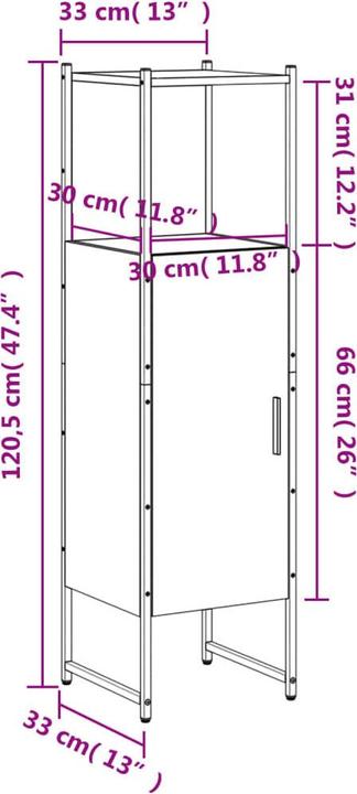 Immagine prodotto VidaXL Armadietto da bagno (33 x 33 x 120,5 cm)