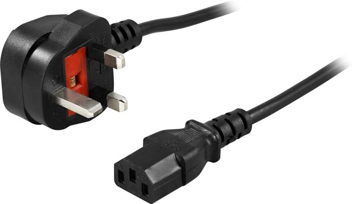 Productafbeelding Deltaco Apparaatkabel, UK, BS 1363-IEC C13, 10A, 2M, Zwart (2 m)