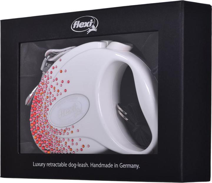Actual product image Flexi Glam Splash Orient with Swarovski crystals M - Dog Retractable Leash - 5 m - White (M, Dog, General)