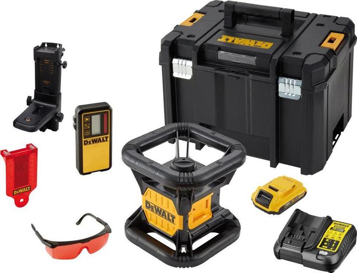 Productafbeelding DeWalt 18V Volautomatische Roterende Laser DCE074D1R Verticale Plummet Enkel Rood