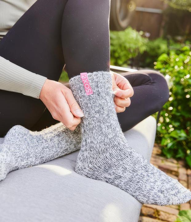 Image du produit Soxs Chaussettes en laine grise pour femmes Bubblegum, chaussettes pour mollets (Une unité par pack, 42 - 46, 43 - 46, 44 - 45, 44 - 46)