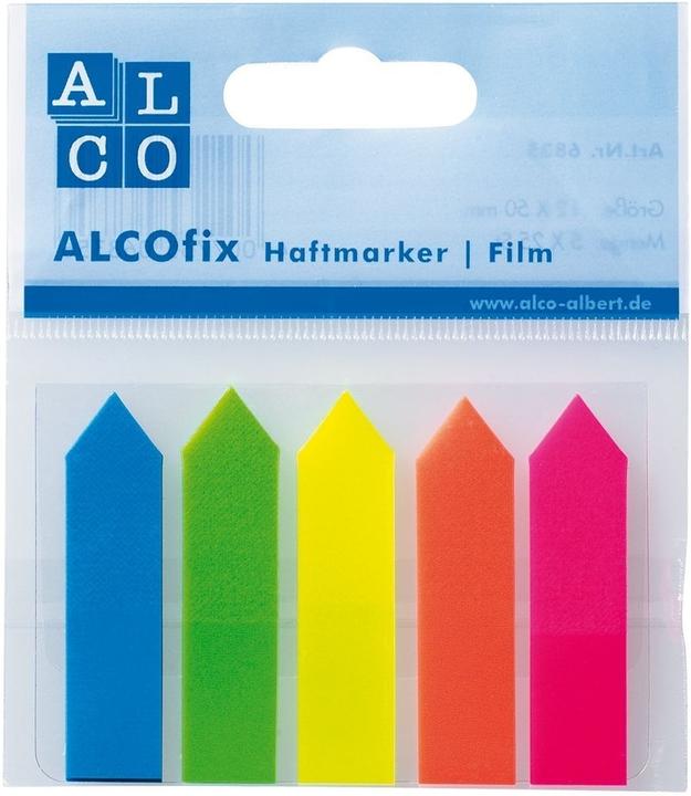 Produktbild Alco Haftmarker ALCOfix Pfeil, 50x12 mm, 5 Farben, je 25 Stück (12 x 50 mm)