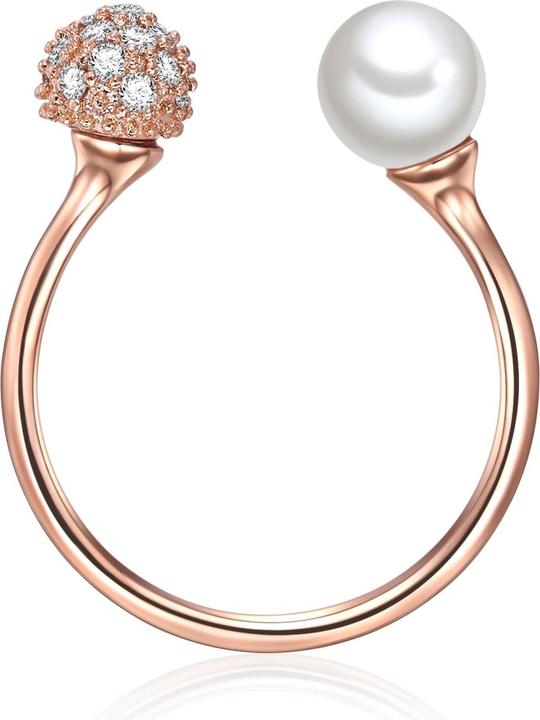 Actual product image Lulu & Jane Ladies Brass Zirconia Shell Core Pearl Rose Gold - 29165 (58)