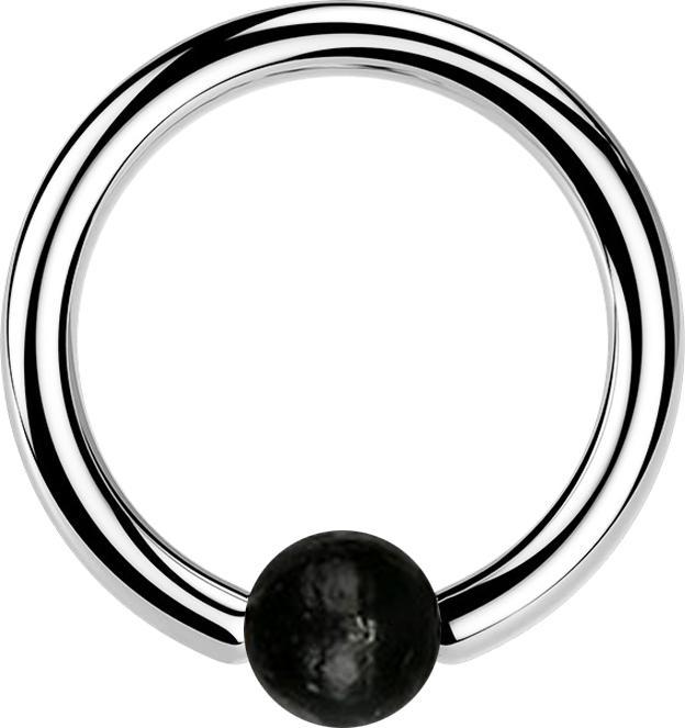 Star Piercing Ball Closure Ring silber mit Kugel aus Areng Holz (Organisch, Chirurgenstahl 316L, ohne Messing)