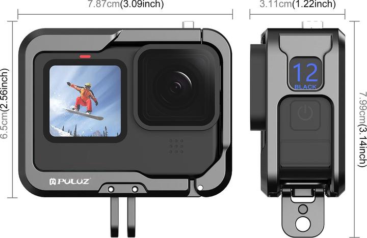 Actual product image Puluz GoPro aluminium mount (Hero 10, Hero 9, Hero 11, GoPro Hero 13, Hero 12)