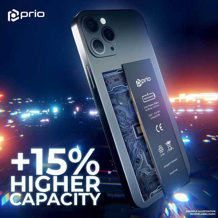Produktbild prio Hochleistungsakku für iPhone 12/12 Pro (3240 mAh) - Universal APN -