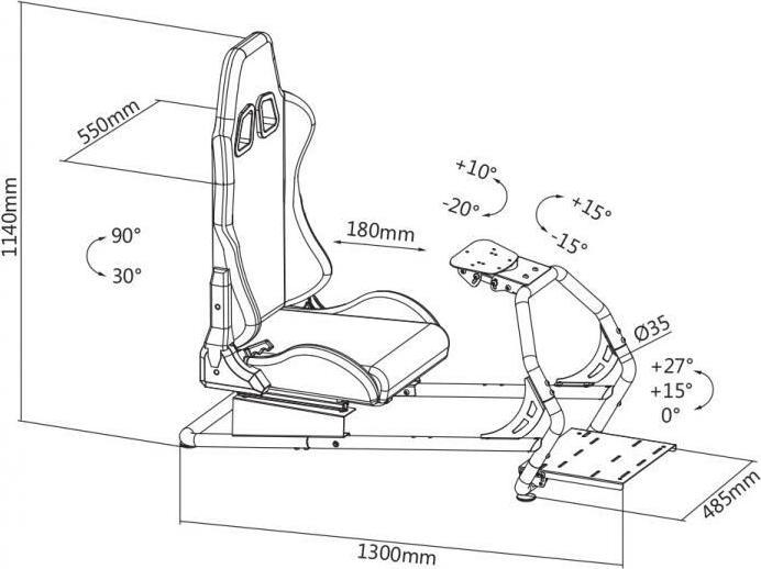 Productafbeelding White Shark Gaming stoel voor de King of Speed Racing simulatie cockpit