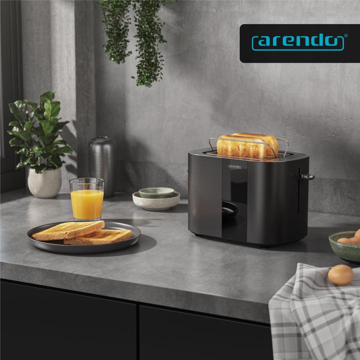 Produktbild Arendo Toaster Edelstahl 2 Scheiben Kurzschlitz, Touch Display, Bräunungsgrad & Restzeitanzeige, 800 W (EU-Stecker)