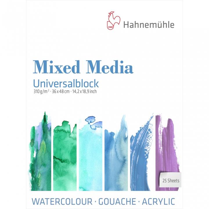 Image du produit Hahnemühle Bloc universel 25 feuilles Mixed Media 34x48 cm 310 g (36 x 48 cm, Couverture rigide)
