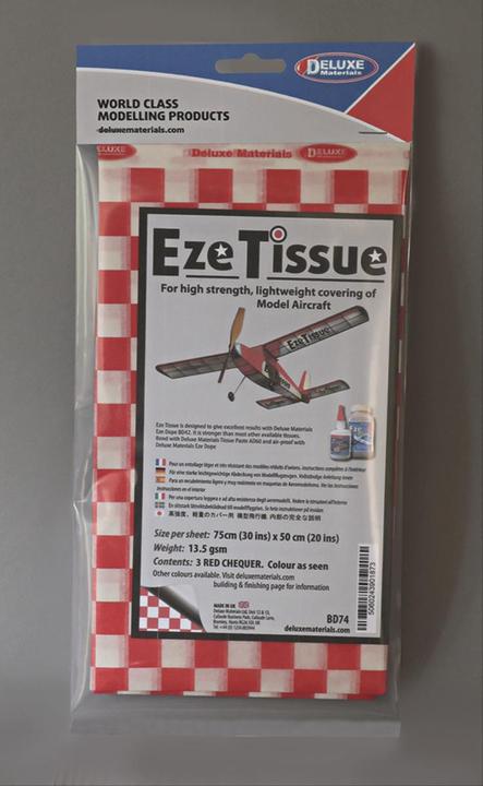 Produktbild Deluxe Materials eze tissue rot karo bespannpapier 75x50cm 3stk. ab 14 g/m²