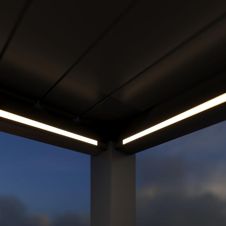 Actual product image Weide Electric pergola 4x6m anthracite with LED (600 cm, 400 cm)