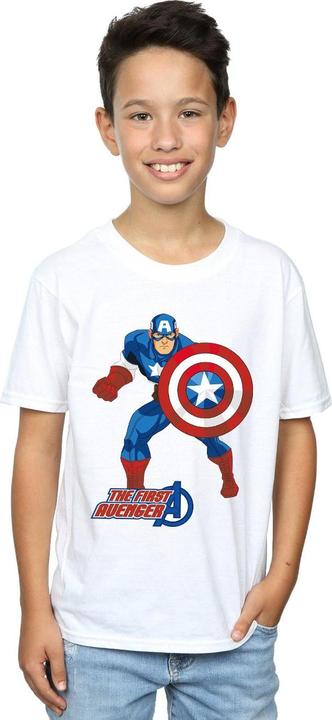 Actual product image Captain America Boys The First Avenger T-Shirt (140, 146)