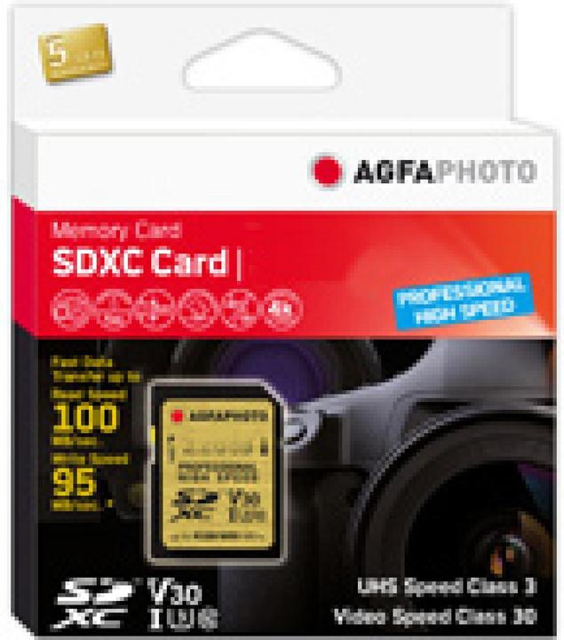 Produktbild AGFAPHOTO SDXC UHS I U3 V30 64GB Professional High Speed (64 GB, SDXC, U3, UHS-I)